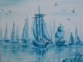 Blaue Schiffe