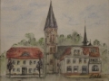 Rathaus/Kirche Warin (Aquarelle-Stifte)